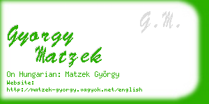 gyorgy matzek business card